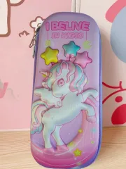 Toptan 3D Kawaii Unicorn Sert Kapaklı Kabartmalı Kalemlik